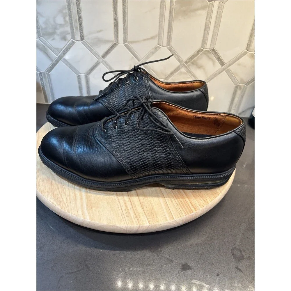 Vintage Nike Air Golf Shoes Mens 11.5 Black Leather Oxford Kempshall Last 991101
